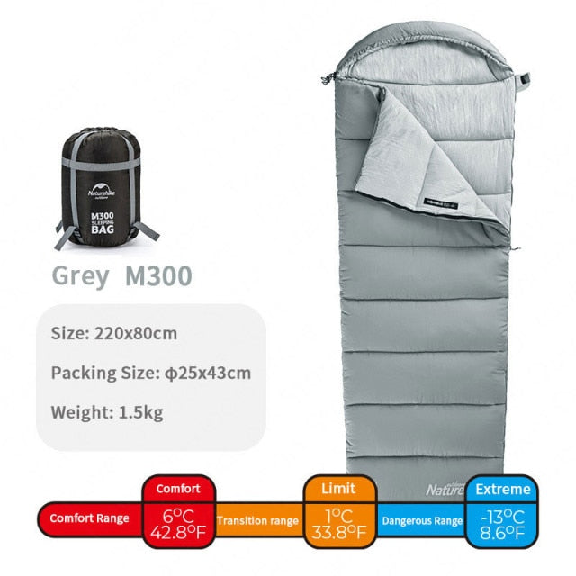 Envelope Hooded Cotton Sleeping Bag Washable Splicable Double-Person Tent Camping Portable Sleeping Bag