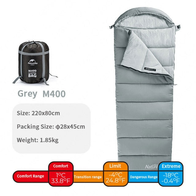 Envelope Hooded Cotton Sleeping Bag Washable Splicable Double-Person Tent Camping Portable Sleeping Bag