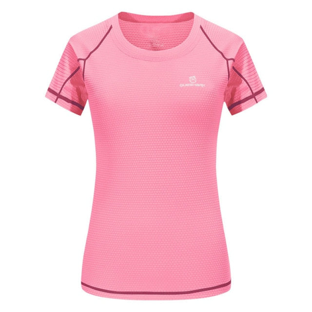 Women Quick Dry Short Sleeve Sports Running T Shirt Breathable Slim Tops Yoga T-shirts Tees Fitness Gym Workout Shirts