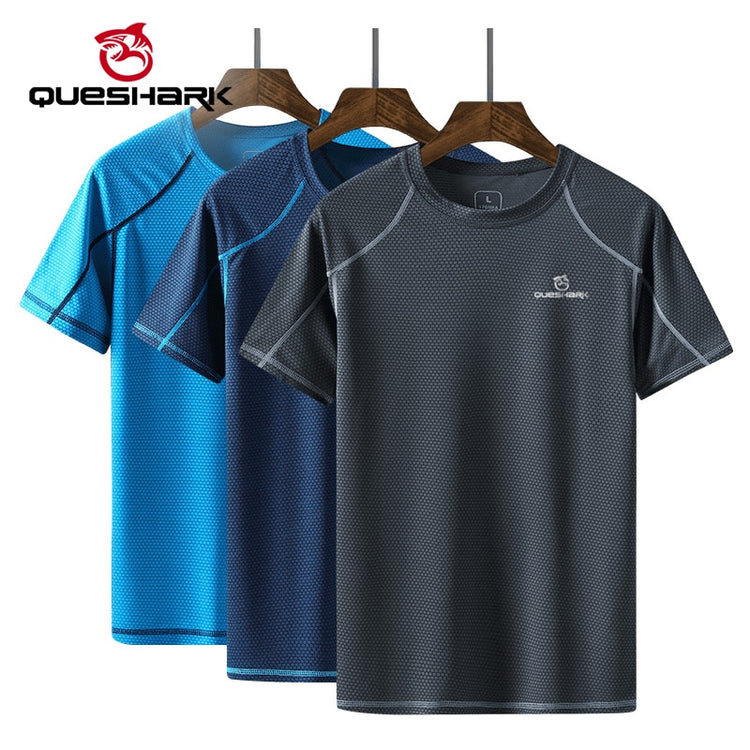 Men Quick Dry Short Sleeve Sports Running T Shirt Breathable Loose Tops T-shirts Tees Fitness Gym Workout Shirts Jersey