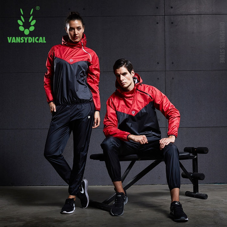 Sauna Suit Mens Gym Clothing Set Hoodies Pullover Sportswear Running Fitness Weight Loss Sweating Sports Jogging Suit