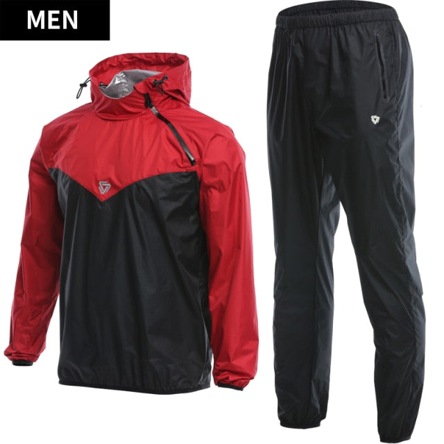 Sauna Suit Mens Gym Clothing Set Hoodies Pullover Sportswear Running Fitness Weight Loss Sweating Sports Jogging Suit