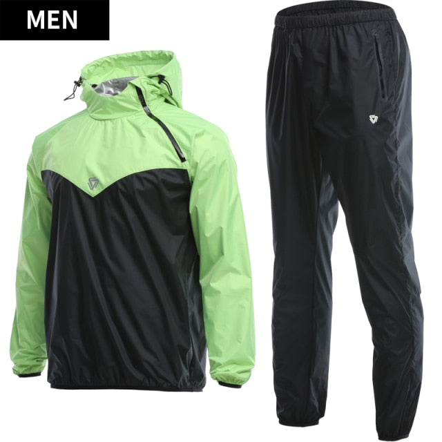 Sauna Suit Mens Gym Clothing Set Hoodies Pullover Sportswear Running Fitness Weight Loss Sweating Sports Jogging Suit