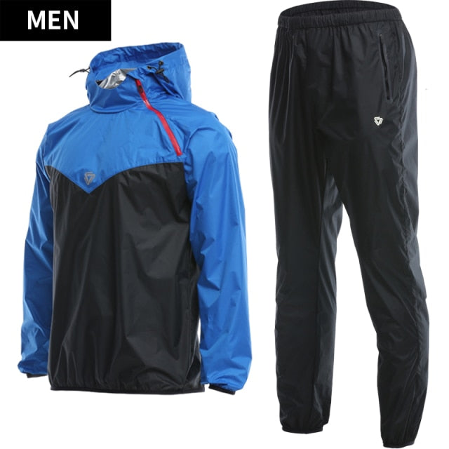 Sauna Suit Mens Gym Clothing Set Hoodies Pullover Sportswear Running Fitness Weight Loss Sweating Sports Jogging Suit