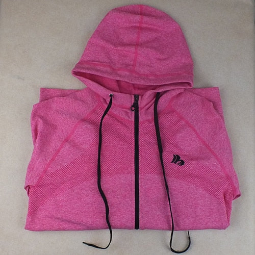 Women Sport Jacket Quick-dry Long-sleeved Running Gym Sweatshirt Cloth Fitness Zipper Jacket Outerwear - EVERTHINGZ