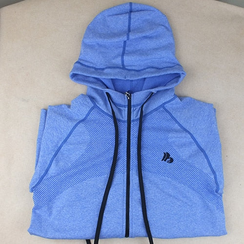 Women Sport Jacket Quick-dry Long-sleeved Running Gym Sweatshirt Cloth Fitness Zipper Jacket Outerwear - EVERTHINGZ