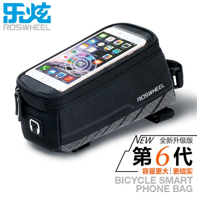 ROSWHEEL BICYCLE BAGS CYCLING BIKE FRAME IPHONE BAGS  HOLDER PANNIER MOBILE PHONE BAG CASE POUCH - EVERTHINGZ