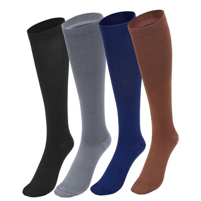 Vbiger 4 Pairs Graduated Compression Socks Athletic Running Stockings Comfortable Fitness Compression Socks for Women and Men - EVERTHINGZ