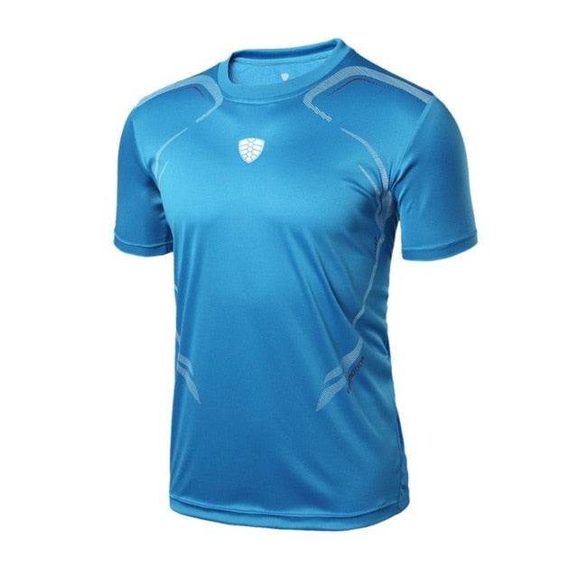 Man Sport Fitness Shirt T-shirt Running Breathable Quick-Drying Stretch Tops T-shirt Cool Gym Clothing - EVERTHINGZ