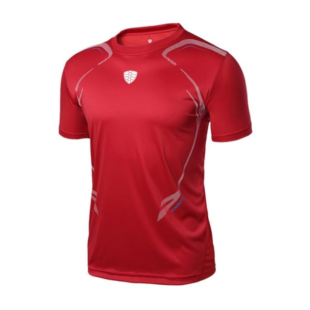 Man Sport Fitness Shirt T-shirt Running Breathable Quick-Drying Stretch Tops T-shirt Cool Gym Clothing - EVERTHINGZ