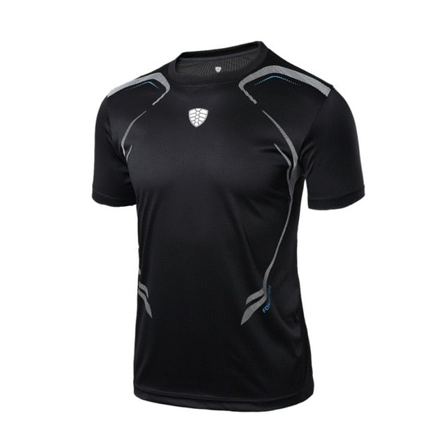 Man Sport Fitness Shirt T-shirt Running Breathable Quick-Drying Stretch Tops T-shirt Cool Gym Clothing - EVERTHINGZ