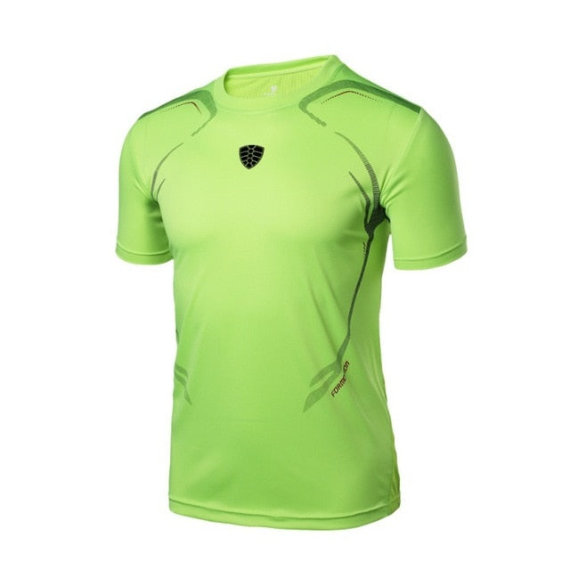 Man Sport Fitness Shirt T-shirt Running Breathable Quick-Drying Stretch Tops T-shirt Cool Gym Clothing - EVERTHINGZ