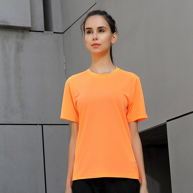 Women Dry Quick Short Sleeve Slim Sport T Shirt Gym Jerseys Fitness Shirt Trainer Running T-shirts Breathable Exercises Yoga - EVERTHINGZ