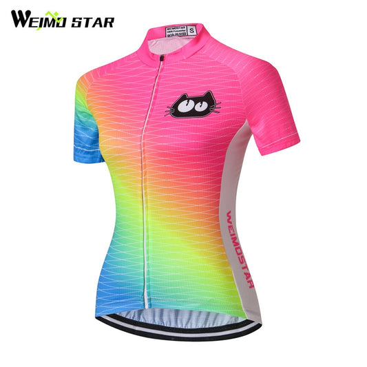 Weimostar Short Sleeve Cycling Jersey Women Breathable mtb Bike Jersey Shirt Quick Dry Riding Cycling Clothing Bicycle Clothes - EVERTHINGZ