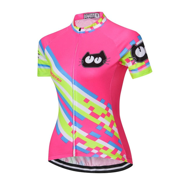 Weimostar Short Sleeve Cycling Jersey Women Breathable mtb Bike Jersey Shirt Quick Dry Riding Cycling Clothing Bicycle Clothes - EVERTHINGZ