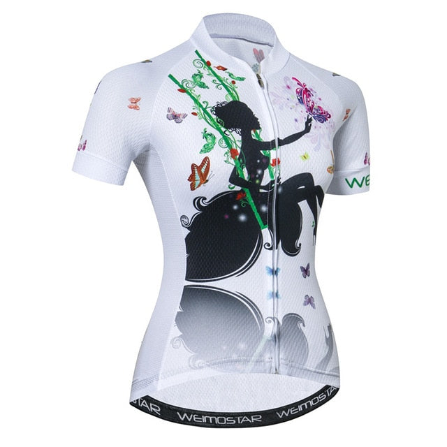 Weimostar Beautiful Cycling Jersey Women Mountain Road Bike Jersey Shirt Summer Breathable MTB Bicycle Clothing Maillot Ciclismo - EVERTHINGZ