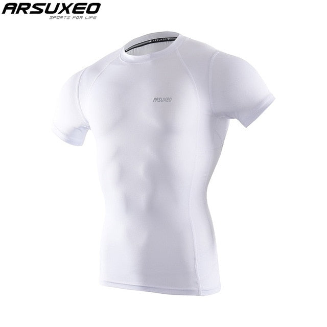 ARSUXEO Men's Compression Shirt Base Layer Running T Shirts Short Sleeves Workout GYM T Shirt Clothing C52 - EVERTHINGZ