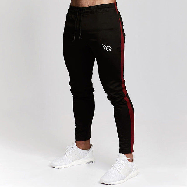 Gray Jogging Pants Striped Running Pants Men Sport Pencil Pants Men Cotton Soft Bodybuilding Joggers Gym Trousers Running Tights - EVERTHINGZ