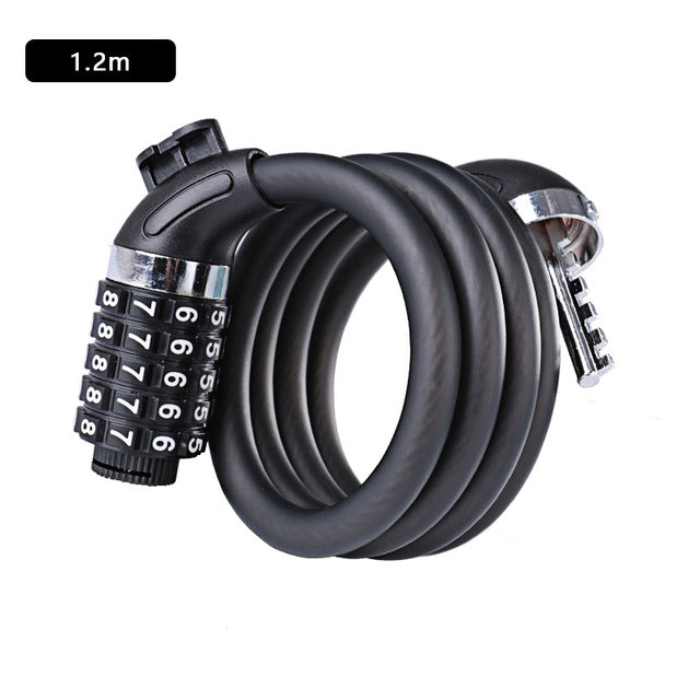 WHEEL UP 1.2m 1.5m 1.8m Anti Theft Bike Lock Steel Wire Safe Bicycle Lock quality MTB Road Bicycle Lock - EVERTHINGZ