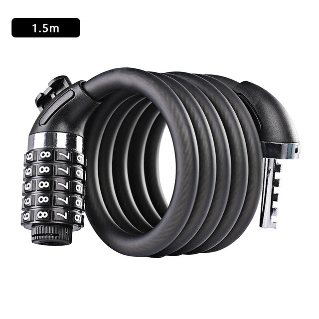 WHEEL UP 1.2m 1.5m 1.8m Anti Theft Bike Lock Steel Wire Safe Bicycle Lock quality MTB Road Bicycle Lock - EVERTHINGZ