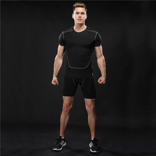 Sports Suit Men Long Sleeve Running Sets Quick Dry Basketball Gym Jogging Suit Compression Yoga Sport Fitness Set Clothes - EVERTHINGZ