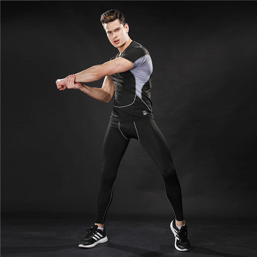 Sports Suit Men Long Sleeve Running Sets Quick Dry Basketball Gym Jogging Suit Compression Yoga Sport Fitness Set Clothes - EVERTHINGZ