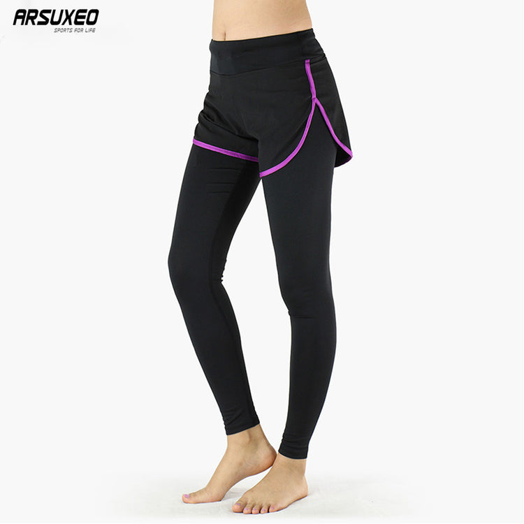 ARSUXEO Women Compression Tights Running Pants Exercise Yoga Workout Elastic Pants Clothing Slim Legging Y953 - EVERTHINGZ