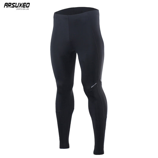 ARSUXEO Men's Compression Tights Sports Running Pants  Elastic Tights Run Fitness Active GYM Reflective pants Clothing 16P905 - EVERTHINGZ