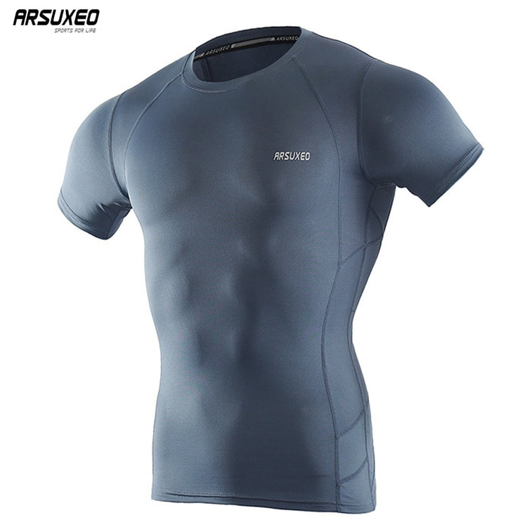 ARSUXEO Men's Compression Shirt Base Layer Running T Shirts Short Sleeves Workout GYM T Shirt Clothing C52 - EVERTHINGZ