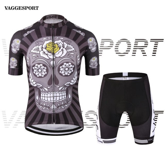 KEMALOCE Skeleton Short Cycling Wear Set Ropa De Ciclismo Maillot Black Bike Jersey Set  Men Gel Pad Breathable Bicycle Clothing - EVERTHINGZ