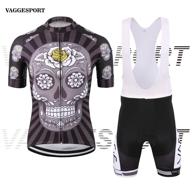 KEMALOCE Skeleton Short Cycling Wear Set Ropa De Ciclismo Maillot Black Bike Jersey Set  Men Gel Pad Breathable Bicycle Clothing - EVERTHINGZ