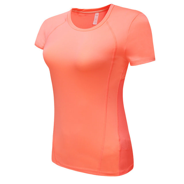 Gym T Shirt Women Quick Dry Running Cycling Yoga T Shirts Women Breathable Short Sleeve Sport Women Fitness - EVERTHINGZ