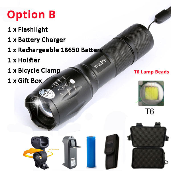 Bicycle Light 8000 Lumens 5 Modes L2 T6 LED cycling Front Light Bike light Lamp Torch Waterproof ZOOM Flashlight By 18650 battey - EVERTHINGZ