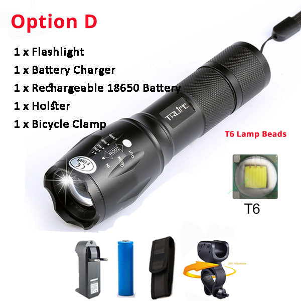 Bicycle Light 8000 Lumens 5 Modes L2 T6 LED cycling Front Light Bike light Lamp Torch Waterproof ZOOM Flashlight By 18650 battey - EVERTHINGZ