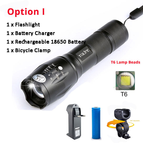 Bicycle Light 8000 Lumens 5 Modes L2 T6 LED cycling Front Light Bike light Lamp Torch Waterproof ZOOM Flashlight By 18650 battey - EVERTHINGZ