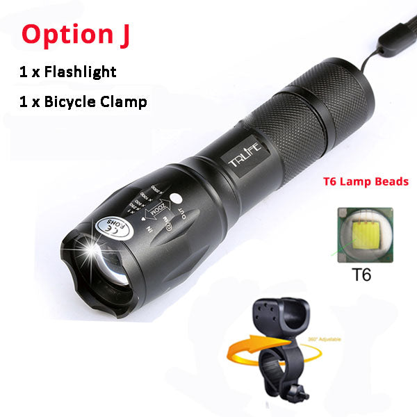 Bicycle Light 8000 Lumens 5 Modes L2 T6 LED cycling Front Light Bike light Lamp Torch Waterproof ZOOM Flashlight By 18650 battey - EVERTHINGZ