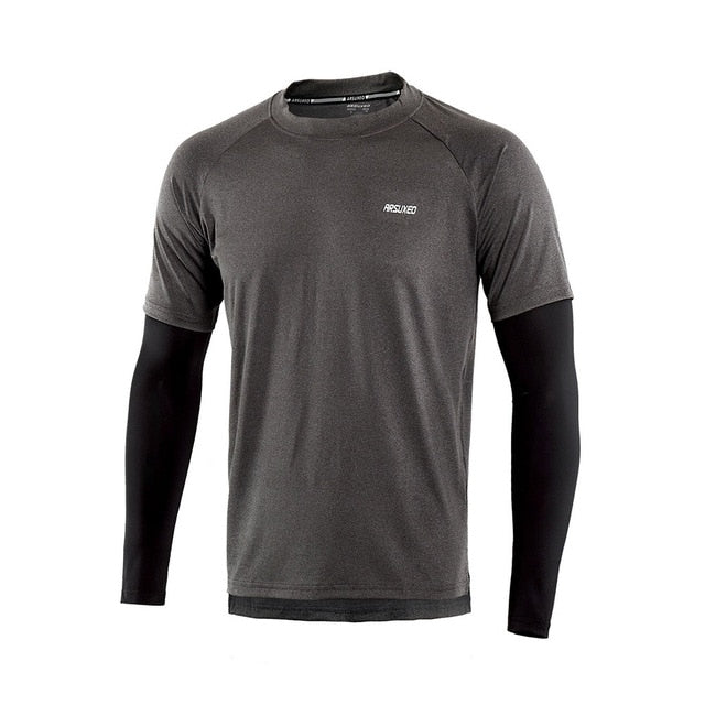 ARSUXEO Men's Sport Quick Dry Fit Running Shirt Long Sleeve Elastic Fitness Gym Shirt Compression Running jersey Clothing 18T8 - EVERTHINGZ