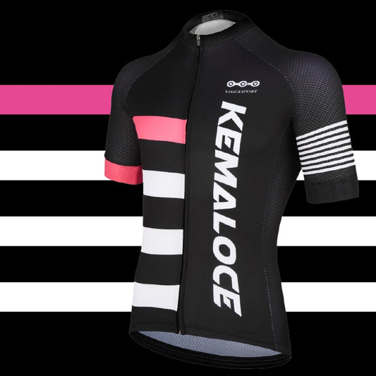 Kemaloce Uv-Protection Sport Plain Cycling Jersey Team Black Pink Classic Road Sport Bike Jersey Unisex Quick Dry Bicycle Shirts - EVERTHINGZ