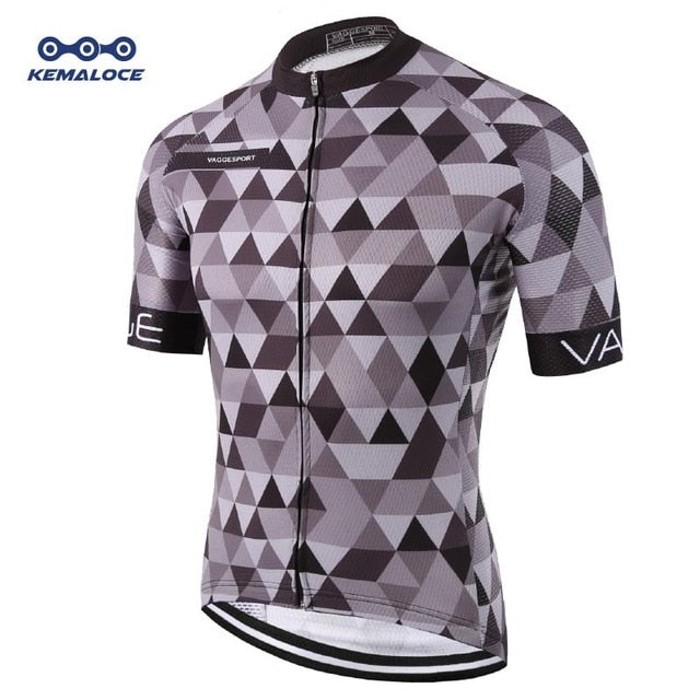 Kemaloce Classic Pro Tour Tight Men Cycling Jersey Breathable Dye Sublimated Racing Cycling Shirts Reflective Grey Pro Bike Wear - EVERTHINGZ