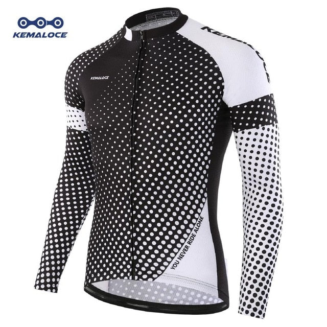 Blue Men Pro Long Sleeve Cycling Jersey Maillot Ropa Ciclismo Autumn Spring Cycling Top MTB Polyester Bike Jersey Bicycle Shirts - EVERTHINGZ