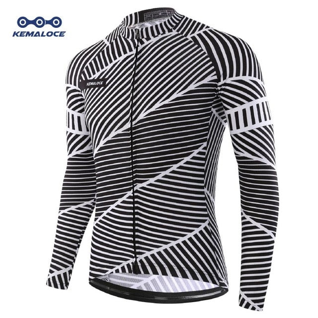 Blue Men Pro Long Sleeve Cycling Jersey Maillot Ropa Ciclismo Autumn Spring Cycling Top MTB Polyester Bike Jersey Bicycle Shirts - EVERTHINGZ