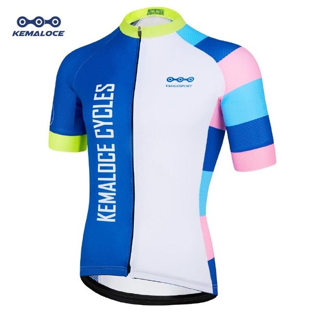 Kemaloce New Style Colorful Reflective Cycling Jersey UV Protection Personalized Cycling Shirts Quick Dry Polyester Bike Jersey - EVERTHINGZ