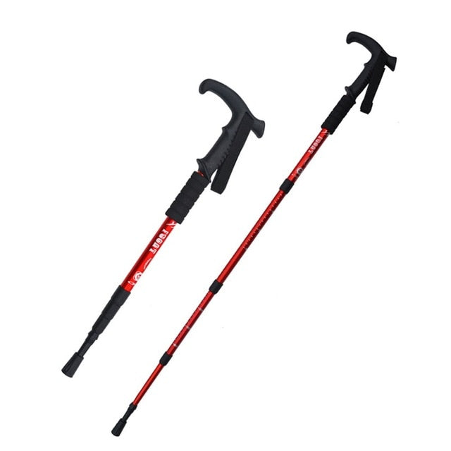 2pcs trekking poles Nordic Walking cane telescopic baton Aluminium Alloy nordic Walking Stick with hiking accessories - EVERTHINGZ