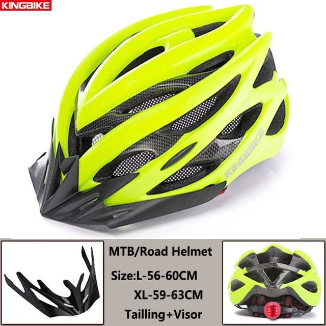 KINGBIKE Cycling Helmet Mountain Road Bicycle Helmet  Men Women MTB Bike Helmet With Taillight Visor Insect Net Casco Ciclismo - EVERTHINGZ