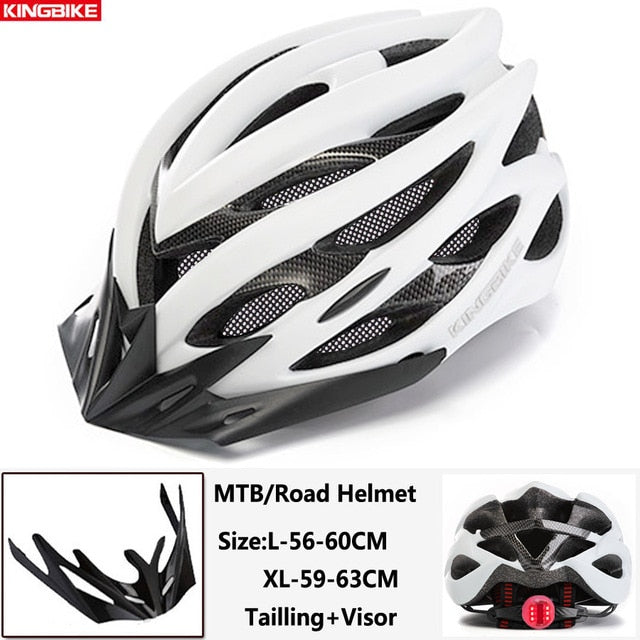 KINGBIKE Cycling Helmet Mountain Road Bicycle Helmet  Men Women MTB Bike Helmet With Taillight Visor Insect Net Casco Ciclismo - EVERTHINGZ