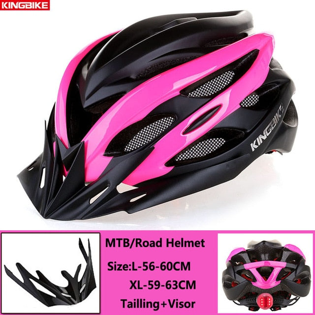 KINGBIKE Cycling Helmet Mountain Road Bicycle Helmet  Men Women MTB Bike Helmet With Taillight Visor Insect Net Casco Ciclismo - EVERTHINGZ