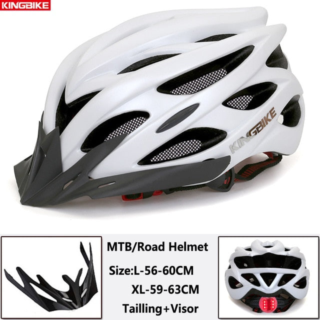 KINGBIKE Cycling Helmet Mountain Road Bicycle Helmet  Men Women MTB Bike Helmet With Taillight Visor Insect Net Casco Ciclismo - EVERTHINGZ