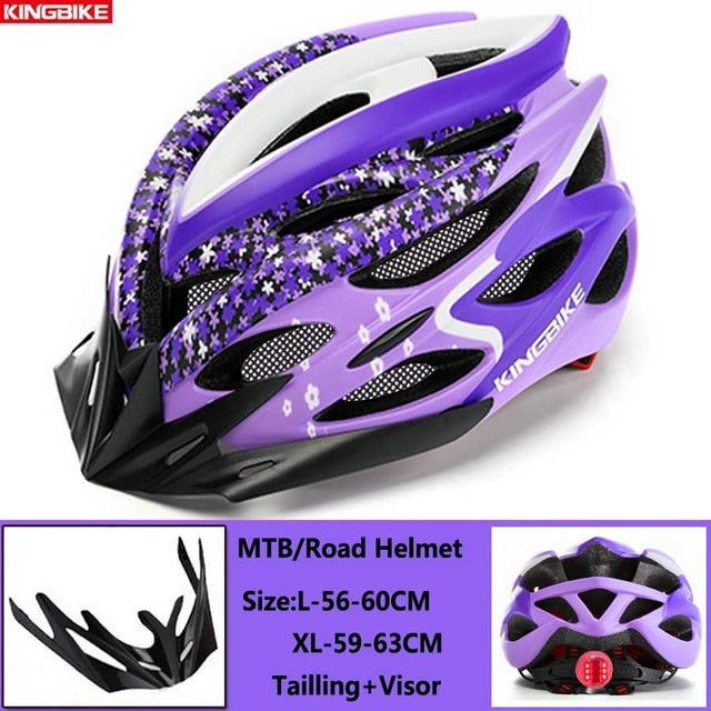 KINGBIKE Cycling Helmet Mountain Road Bicycle Helmet  Men Women MTB Bike Helmet With Taillight Visor Insect Net Casco Ciclismo - EVERTHINGZ