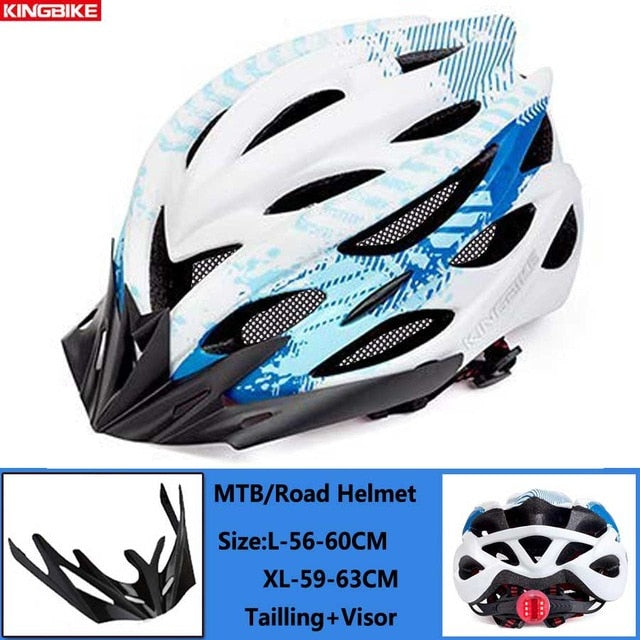 KINGBIKE Cycling Helmet Mountain Road Bicycle Helmet  Men Women MTB Bike Helmet With Taillight Visor Insect Net Casco Ciclismo - EVERTHINGZ