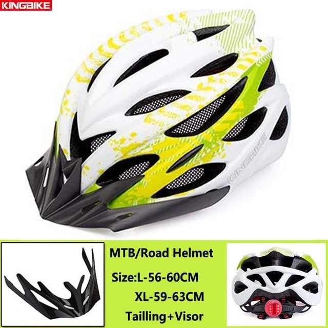 KINGBIKE Cycling Helmet Mountain Road Bicycle Helmet  Men Women MTB Bike Helmet With Taillight Visor Insect Net Casco Ciclismo - EVERTHINGZ